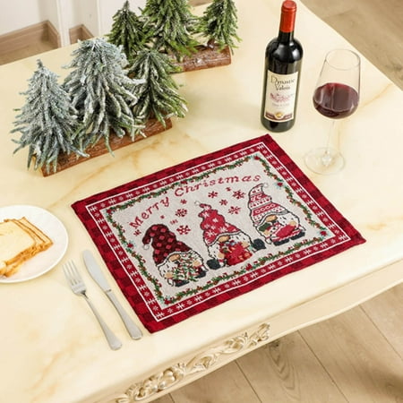 

Cinmonia Christmas Placemats For Dining Table 13.4 X 17 Inches Christmas Winter