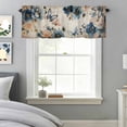 thumbnail image 5 of Spring Flowers Window Valance for Kitchen, Country Watercolor White Blue Floral Butterfly Vintage Paper Rod Pocket Short Curtain for Small Windows, Light Filtering Decorative Valance, 54 x 18 Inch, 5 of 9