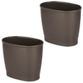 thumbnail image 6 of mDesign Plastic 2.25 Gallon Trash Garbage Wastebasket Can, 2 Pack, Dark Brown, 6 of 6