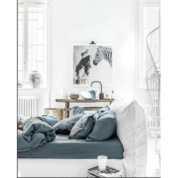 Pavish Export Cotton Duvet Cover In Gray Blue duvet cover and 2 pillowcases comforter Bedding Duvet Cover Set Quilt cover Coconut buttons Twin