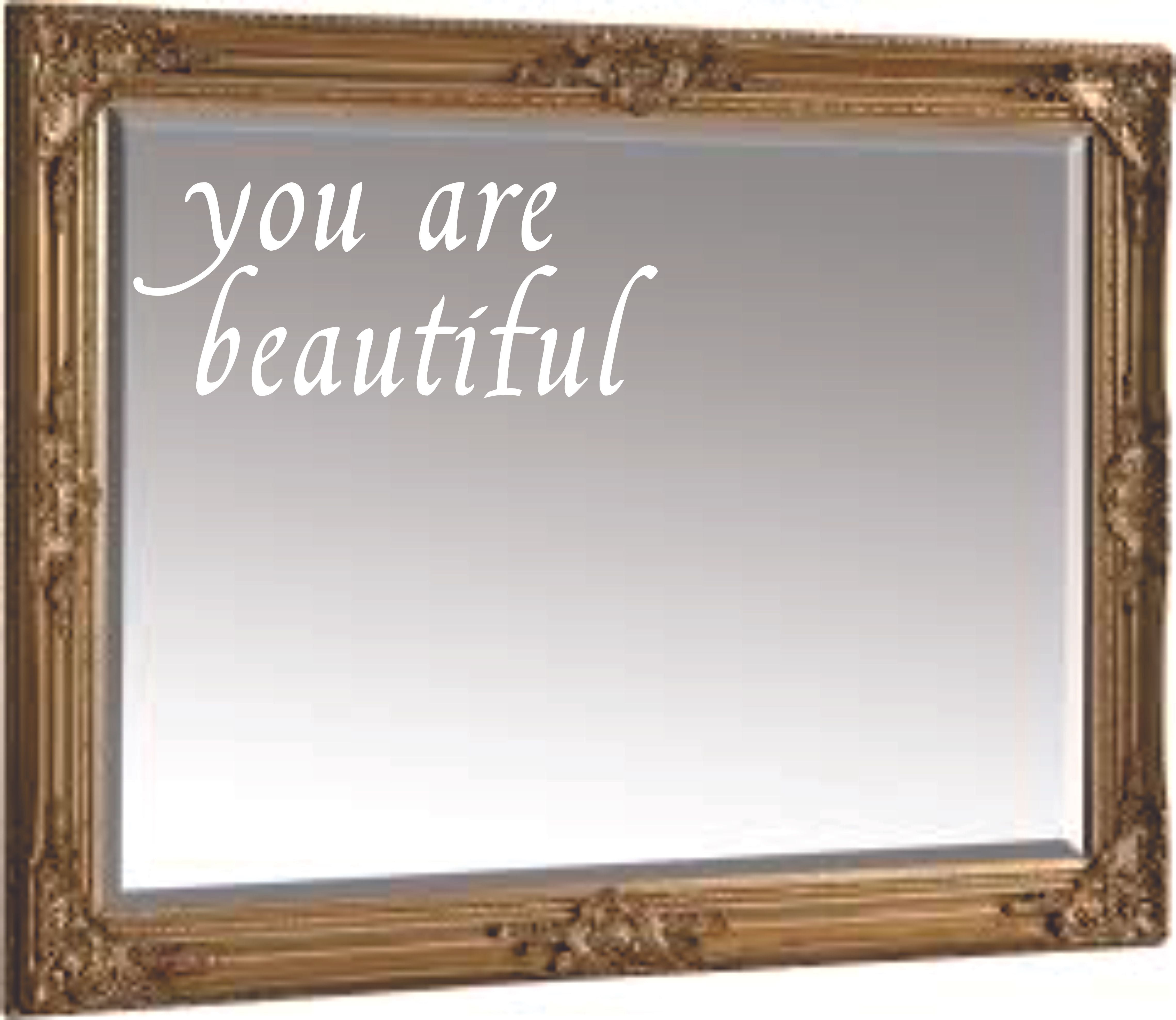You Are Beautiful Quotes Mirror Customized Wall Decal Custom Vinyl Wall Art Personalized