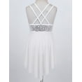 thumbnail image 7 of Sxiwei Kids Girls Sleeveless Shiny Sequins Lyrical Dance Dress High Low Ballet Dress Ballerina White 10, 7 of 7