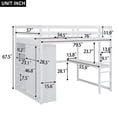 thumbnail image 5 of Bellemave Full Size Loft Bed with Desk and Wardrobe, Wood  Loft Bed frame with 3 Storage Drawers & 2 Shelves, Maximum Space Loft Beds Full Design for Bedroom or Dorm (White）, 5 of 8