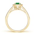 thumbnail image 2 of Angara Natural 0.45 Ct. Emerald with Diamond Halo Ring in 14K Yellow Gold for Women (Ring Size: 3), 2 of 8