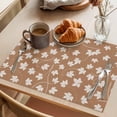 thumbnail image 3 of Maple Leaf Placemats Set of 12 Retro Fall Dark Beige Autumn Leaves Place Mats Indoor Wipeable Table Mats Washable Cloth Dining Table Placemats for Kitchen Holiday Party Home Decor 13x19 Inch, 3 of 9