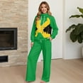 thumbnail image 4 of Yuyamidu Women's Tracksuits Matching Lounge Sets Loungewear 2 Piece Outfits Wide Leg Sweatpants Drawstring Sweatshirt Sweatsuit for Home Travel Sport Soft Comfort Tops Bottoms Set Flag of Jamaica, 4 of 7