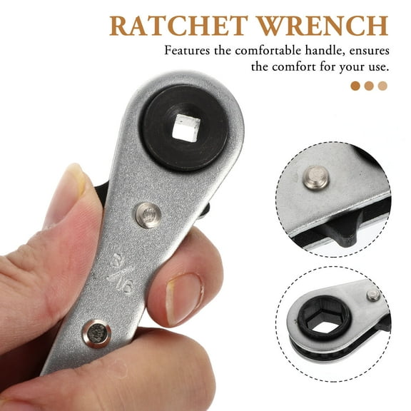 HONITANO 1Pack Chrome Vanadium Steel Silver Ratchet Wrench For Air Conditioner Repair 6.7X1.2In