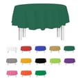 thumbnail image 1 of Mantel de plástico para fiestas, dimensiones para mesas redondas, 84 pulgadas, 1 of 7
