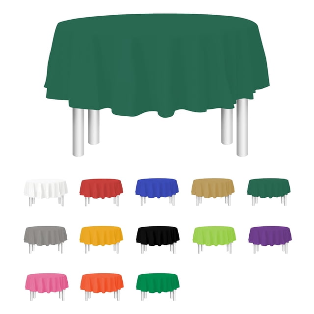 Mantel de plástico para fiestas, dimensiones para mesas redondas, 84 pulgadas