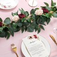 thumbnail image 2 of Ponatia 6ft Burgundy Roses Artificial Flowers Garland Eucalyptus Flowers, Wedding Table Wreath, 2 of 5