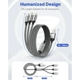 thumbnail image 4 of 2 Pack Multi Charging Cable, 3 in 1 Phone Charger Cord Fast Charging with Micro USB, USB C Cables Compatible with iPhone/iPad/Samsung, Gray, 4 of 7