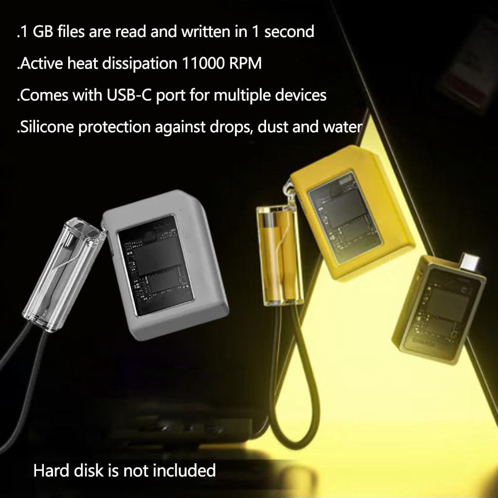 HONCLL Portable M.2 NVMe SSDs Enclosure, USB C 3.2 10Gbps Fast Speed Data Transfer for 2230 SSDs, Active Cooling System