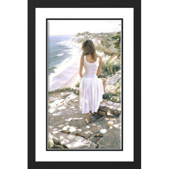 Coastline 25x29 Framed and Double Matted Art Print by Hanks, Steve