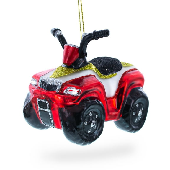 Adventurous ATV Off-road Glass Christmas Ornament