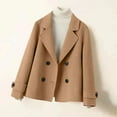 thumbnail image 3 of Hfnxid Womens Cropped Trench Coat Fall Winter Wool Blend Pea Coat Double Breasted Blazer Jackets Fashion Coat, 3 of 3