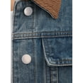 thumbnail image 5 of INSPIRE CHIC Women's Coat Denim Corduroy Collar Long Sleeves Button Down Western Shacket Jean Jackets M Retro Blue, 5 of 6