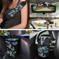 thumbnail image 3 of Uorisanigo Tropical Turtle Seat Cover Full Set Include Wheel Cover Protector Seat Belt Cushion Absorbent Car Coasters Trash Bin Air Vent Storage Rearview Mirror Cover Key Chains, Set of 15, 3 of 7