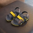 thumbnail image 2 of ZACPNCV Double Strap Sandals for Boys - Rubber Sole Amphibian Shoes for Beach Pool Hiking Walking Sports Yellow 4.5-5 Years, 2 of 6