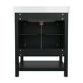 thumbnail image 3 of Merrick Lane 30 Inch Bathroom Vanity with Ceramic Sink, Carrara Marble Finish Countertop, Storage Cabinet with Soft Close Doors and Open Shelf in Black/Gold, 3 of 9