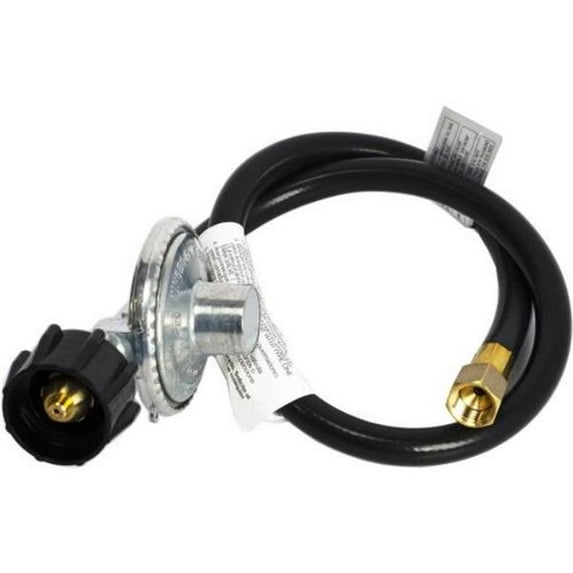 Bull Outdoors 16508 Replacement Propane Gas Low Pressure Hose & Regulator with Connector, Black