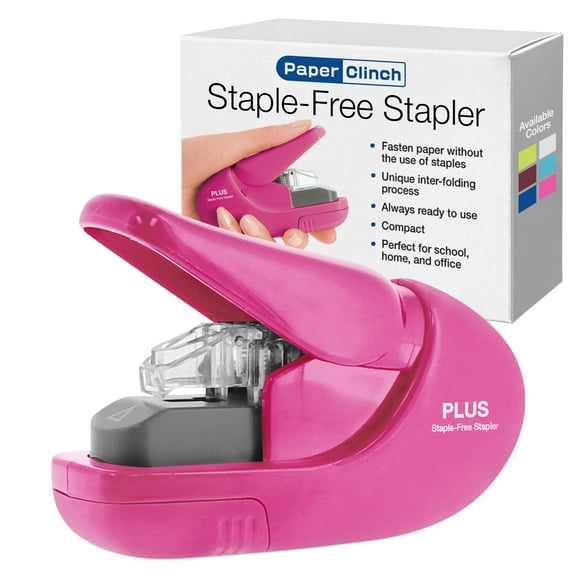 Engrapadora sin grapas PLUS Paper Clinch rosa
