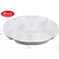 thumbnail image 2 of 2 Pcs Round Divided Snack Serving Plate Tray(White), Food Storage Tray Tray for Home, 2 of 5
