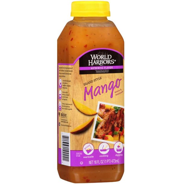World Harbors Island Mango Sauce & Marinade 16 Oz Squeeze (Pack of 6