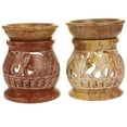 thumbnail image 4 of Oil Diffuser - Natural Soapstone Oil Burner Round Elephant 4", 4 of 5
