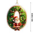 thumbnail image 3 of romoty Personalized Initial Christmas Tree Letter Ornaments, Pine Needle Santa Claus Pendants, 2D Flat Acrylic Monogram Xmas Decor, 3 of 6