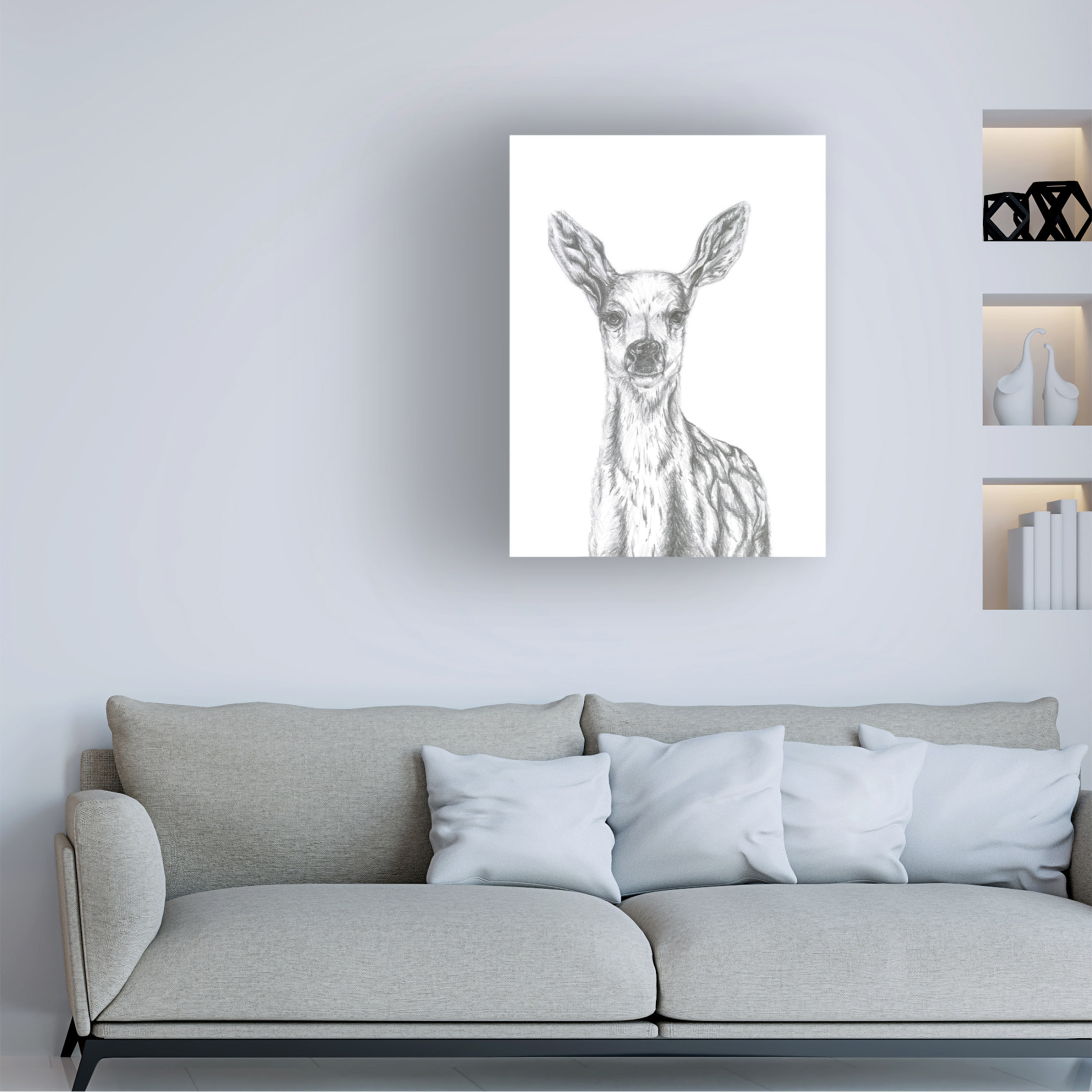 Canvas Wall Art - Lor Muller 'Deer' Wall Art for Living Room, Bedroom, or Office Décor by Trademark Fine Art - 14 x 19 Inches