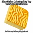 thumbnail image 3 of Slow Rising Cake Squishy Toy with Tiger Skin Pattern and Soft Foam, Single Pack, Yellow, for Relaxation and Desk Fidgeting, Sensory Squeeze Toy, 3 of 3