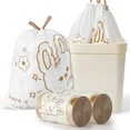 thumbnail image 2 of 50 100 pcs 13 Gallon White Bunny Print Style Small Drawstring Trash Bags for Trash Can Liners for Bathroom Kitchen Bedroom Office, 2 of 7