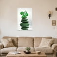 thumbnail image 3 of ZHONGYUTONG Zen Wall Art Stones Picture Orchid Canvas Painting Purple Zen Water Prints Spa Bathroom Decor Meditation Yoga Room Office Home Framed (12.00" x 18.00"), 3 of 4