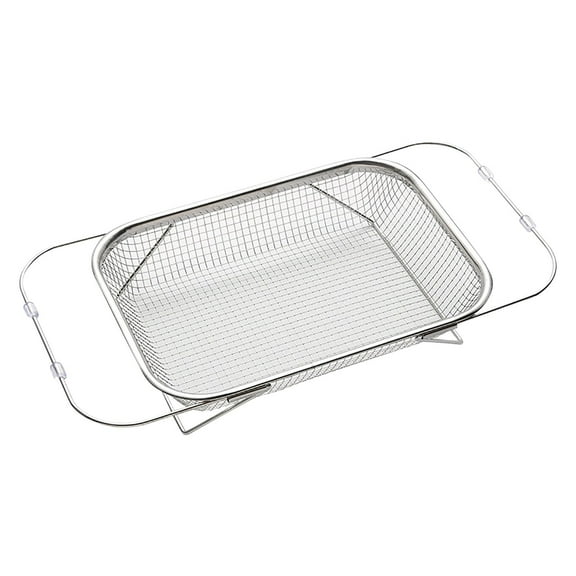 Qnjujn Expandable Stainless Steel Sink Basket | Adjustable Draining Rack for Vegetables, Dishes | Rust-Proof Kitchen Storage Organizer with Heavy Load Capacity