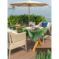 thumbnail image 5 of Outdoor Tablecloth with Umbrella Hole for Patio/Picnic/Party/Camping, Spring Leaves Waterproof Table Cloth Rectangle Table Cover Washable, Pastoral Garden Botanical Brown Wooden (60"x 102"), 5 of 8