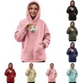 thumbnail image 4 of Pet Pouch Hoodie Cat Dog Carrier Hoodies with Pull Side Zip Pockets Hooded Sweatshirts for Puppy Kitten Holder, 4 of 5