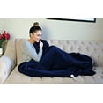 thumbnail image 3 of Pure Warmth Velour Sherpa Electric Heated Warming Blanket Twin Navy Blue, 3 of 4