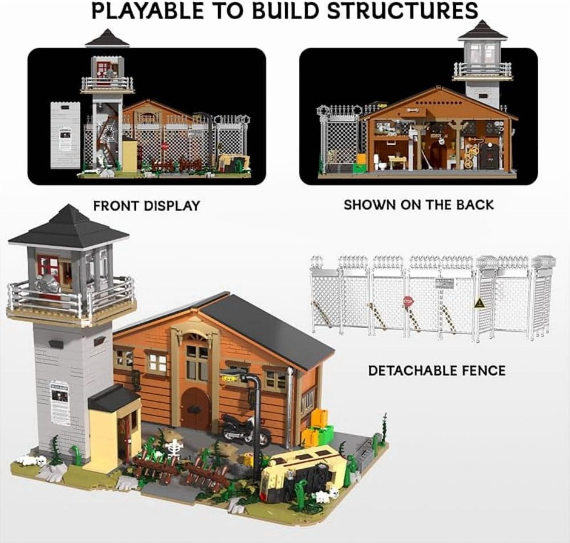 Miniature Post-apocalyptic Prison Building Model Kit - 2288 Pieces, Suitable for Adults 18+, Premium DIY Collectible Gift