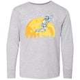 thumbnail image 3 of Inktastic Space Outerspace Moon and Astronaut Long Sleeve Youth T-Shirt, 3 of 5