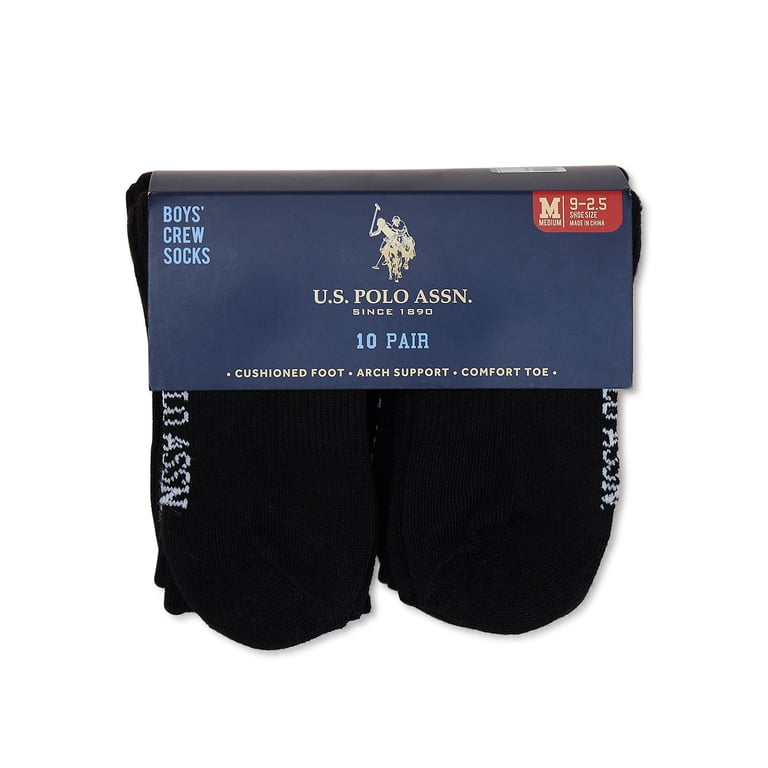 U.S. Polo Assn. Boys Crew Socks, 10-Pack photo 2