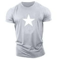 thumbnail image 2 of TSADFHJI Débardeurs pour Hommes Pack Automne T-Shirt à Manches Courtes Col Rond Imprimé Étoile Mode Simple TG Gris Clair, 2 of 4