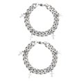 thumbnail image 1 of 2 pulseras de cadena para hombre, decoración única, joyería para mujer, pulsera para cumpleaños, compromiso, viajes, amantes, hombres y, 1 of 8