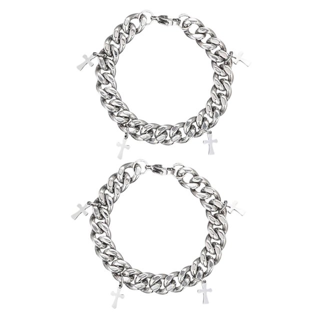 2 pulseras de cadena para hombre, decoración única, joyería para mujer, pulsera para cumpleaños, compromiso, viajes, amantes, hombres y