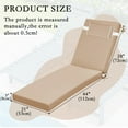 thumbnail image 5 of Chaise Lounge Cushions for Outdoor Furniture, Waterproof 72 x 21Inch Patio Lounge Cushion with Ties, 3 inch Thicks Patio Lounge Chair Cushion Replacement（Beige,4pcs), 5 of 6