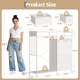 thumbnail image 2 of Dresser with Hanging Rack, Reversible 6 Drawers Dresser with Led Lights & Charging Station, Fabric Closet Dressers & Chest of Drawers with Clothes Rack for Girls, 2 of 7