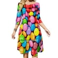 thumbnail image 3 of Smarties! Robe Évasée Nœud Cœur Design Mode Grande Taille Robe Ample Smarties Bonbons Colorés, 3 of 5