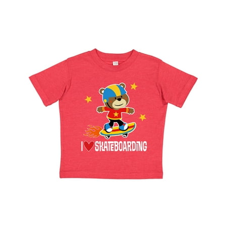 

Inktastic Skateboard I Love Skateboarding Gift Toddler Boy Girl T-Shirt