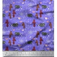 thumbnail image 1 of Soimoi Georgette Viscose Fabric Bird,Floral & Racoon Cartoon Printed Fabric 1 Yard 42 Inch Wide, 1 of 1