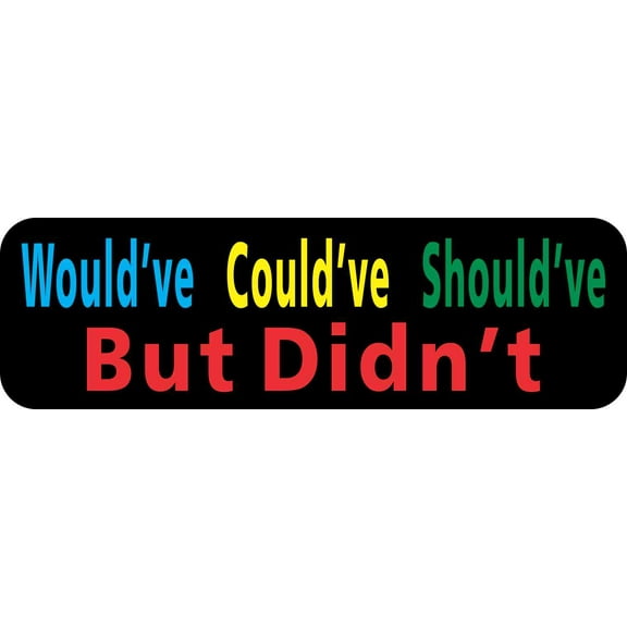 10in x 3in Would've Could've Should've Magnet Magnetic Funny Car Magnets