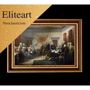 ELITEART-The Declaration of Independence By John Trumbull Oil Painting Reproduction Giclee Wall Art Canvas Prints-Framed :21x 29